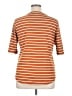 Lands' End 100% Cotton Stripes Orange Short Sleeve Henley Size XL - photo 2