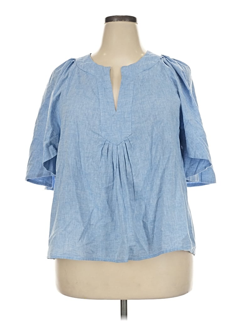 Pre-owned Pomander Place 3/4 Sleeve Blouse In Blue
