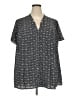 Croft & Barrow 100% Polyester Black Short Sleeve Blouse Size 3X - photo 1