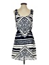 Chic 100% Polyester Graphic Blue Casual Dress Size S - photo 1