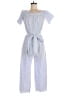 Charles Henry Stripes Blue Jumpsuit Size M - photo 1