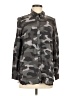 Natural Reflections 100% Rayon Camo Gray Long Sleeve Blouse Size M - photo 1