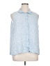 Flax Blue Sleeveless Button-Down Shirt Size 14 (L) - photo 1