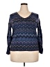 Talbots Chevron-herringbone Blue Pullover Sweater Size 2X Petite - photo 1