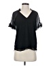 1.State 100% Polyester Black Short Sleeve Blouse Size S - photo 1