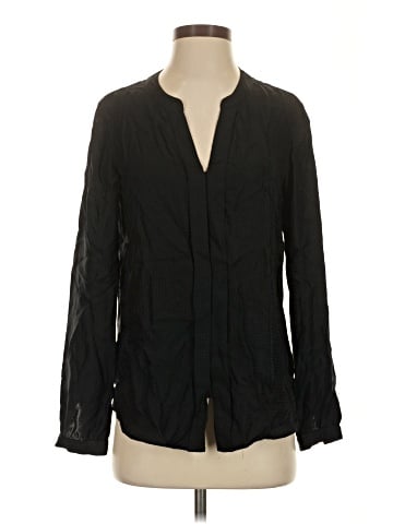 Theory Long Sleeve Silk Top (view 1)