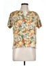 L.L.Bean Floral Yellow Short Sleeve Blouse Size L - photo 1