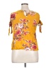 Bebop Yellow Short Sleeve Blouse Size XL - photo 2