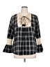 Studio West 100% Cotton Black 3/4 Sleeve Blouse Size XL - photo 1