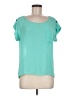 Mine 100% Polyester Teal Short Sleeve Blouse Size M - photo 1