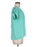 Mine 100% Polyester Teal Short Sleeve Blouse Size M - photo 4