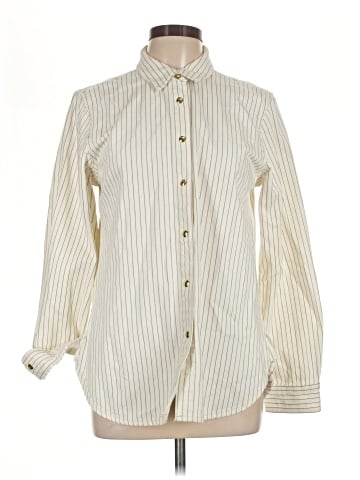 Madewell Denim Classic Button-Up Shirt in Pinstripe (view 1)