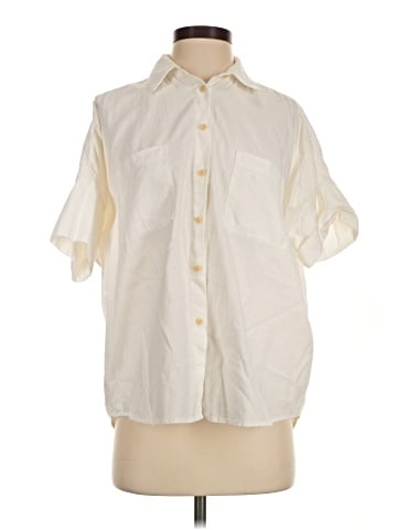 Madewell White Cotton Courier Shirt (view 1)