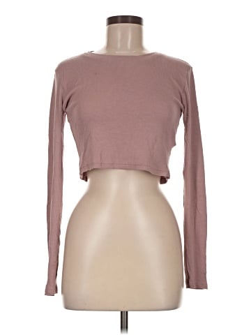 Madewell Fine Ribbed Supercrop Crewneck Long-Sleeve Tee (view 1)