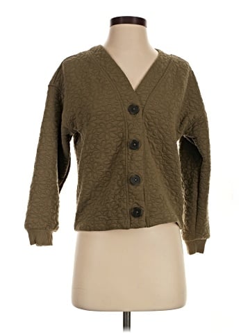 Madewell Flower Puff-Jacquard Crop Cardigan (view 1)