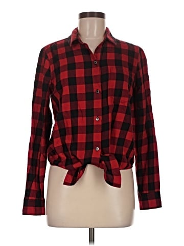 Madewell Flannel Tie-Front Shirt in Buffalo Check (view 1)