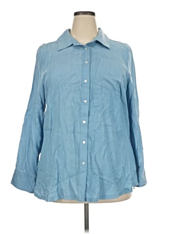 Lane Bryant 3/4 Sleeve Button-Down Shirt (view 1)