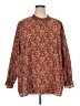 Unbranded 100% Polyester Paisley Brown Long Sleeve Blouse Size 22 - photo 1