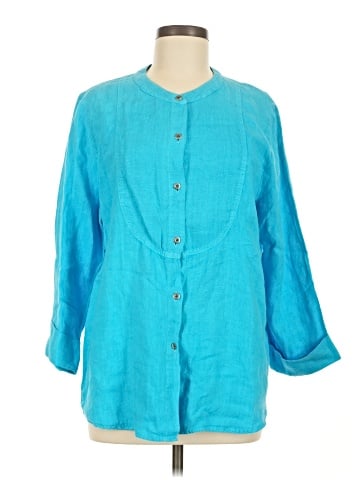 Hot Cotton by Marc Ware 3/4 Sleeve Button-Down Shirt (view 1)