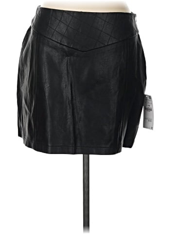 Zara Basic Faux Leather Skirt (view 1)