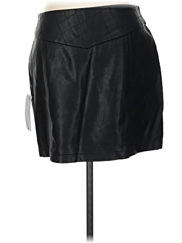 Zara Basic Faux Leather Skirt (view 2)