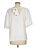 Naif 100% Polyester White Short Sleeve Top Size M - photo 2