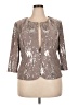 Alex Evenings Metallic Silver Jacket Size 18 - photo 1