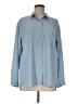 J.Jill 100% Polyester Solid Blue Long Sleeve Blouse Size M - photo 1
