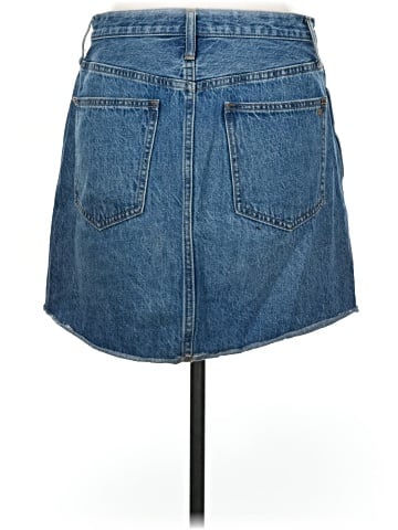 Madewell Denim Dolphin-Hem Mini Skirt in Harwell Wash (view 2)