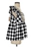Entro Checkered-gingham Gray Short Sleeve Blouse Size S - photo 4
