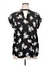 Express Floral Black Short Sleeve Blouse Size XL - photo 1