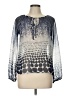 Ginger G. 100% Polyester Silver Long Sleeve Blouse Size L - photo 1
