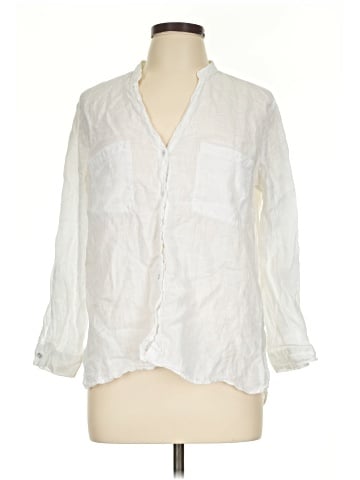 Zara 3/4 Sleeve Button-Down Shirt (view 1)