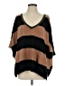 Minnie Rose 100% Cashmere Stripes Brown Poncho Size XS - photo 1