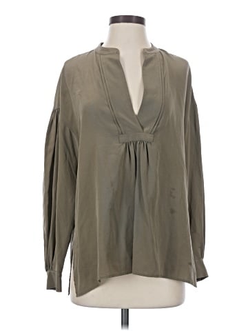 Vince. Long Sleeve Silk Top (view 1)