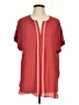 Max Studio 100% Polyester Red Short Sleeve Blouse Size L - photo 1