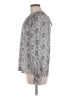 CO 100% Silk Gray Long Sleeve Silk Top Size M - photo 5