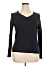 Talbots 100% Cotton Black Long Sleeve Top Size XL - photo 1