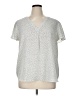 Ann Taylor LOFT Outlet Silver Short Sleeve Blouse Size XL - photo 1
