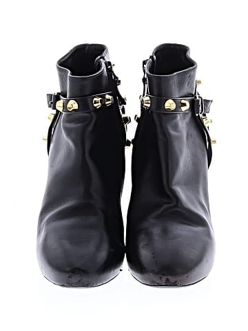 Balenciaga Leather Studded Ankle Boots (view 2)