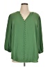 Monday Fun 100% Polyester Green 3/4 Sleeve Blouse Size 1X - photo 1