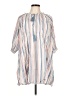 Bluheaven 100% Rayon Stripes Blue Pink 3/4 Sleeve Blouse Size L - photo 1