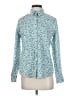 Lands' End Print Teal Long Sleeve Button-Down Shirt Size 4 - photo 1