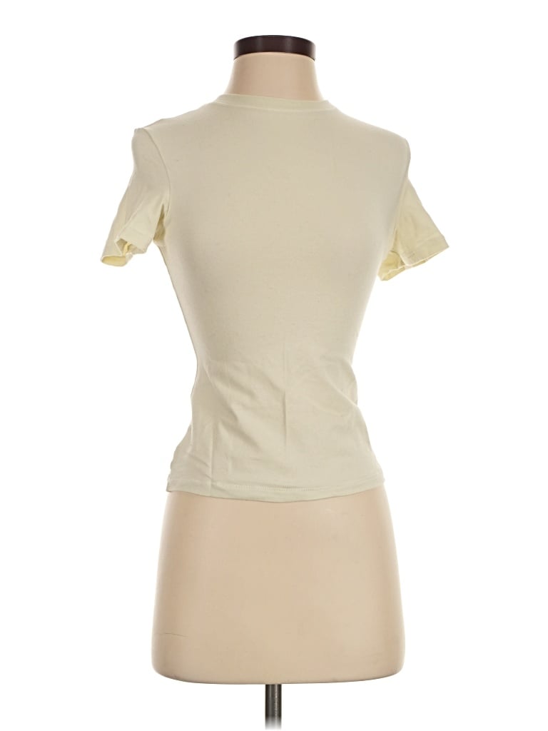 Pre-owned Skims Short Sleeve Turtleneck In Ivory