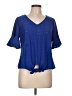 Perseption Concept Blue Short Sleeve Blouse Size L - photo 1