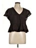 Gap 100% Cotton Brown Short Sleeve Blouse Size L - photo 1