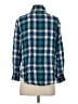 Faded Glory 100% Rayon Plaid Blue Long Sleeve Button-Down Shirt Size S - photo 2