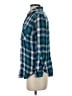 Faded Glory 100% Rayon Plaid Blue Long Sleeve Button-Down Shirt Size S - photo 5