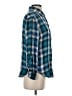 Faded Glory 100% Rayon Plaid Blue Long Sleeve Button-Down Shirt Size S - photo 4