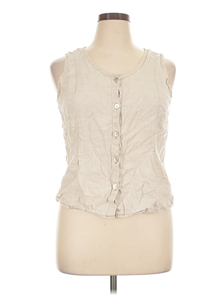 Pre-owned Flax Sleeveless Blouse In Tan
